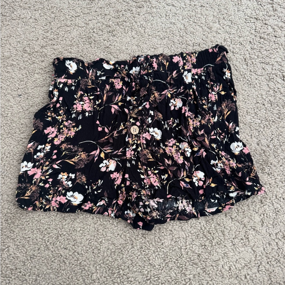 Floral Black Women's Shorts